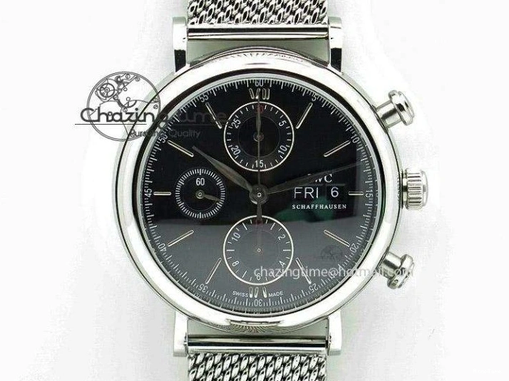 MIROTIME 1231 Portofino SCHAFFHAUSEN SS MKF 1:1 Best Edition Silver Dial Diamond On Mesh Bracelet A Lightweight 7339